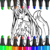 Pagine da colorare carine con ragazze volpe anime