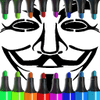 Maschera anonima da colorare