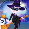 Preparazione per Halloween della ragazza gatto
