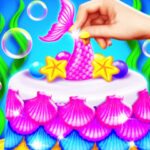Creatore di torte glitterate a forma di sirena